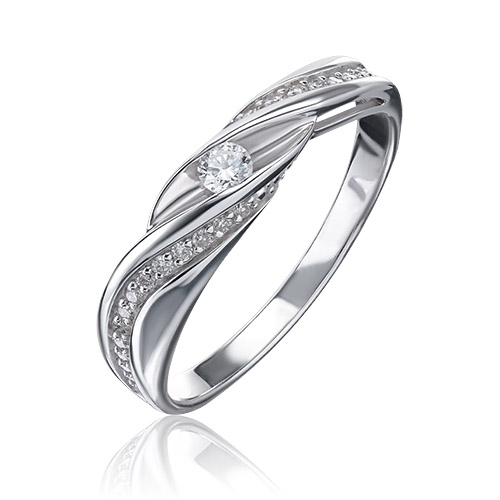 

Кольцо из белого золота р. 19 PLATINA jewelry 01-1602-00-101-1120-30, бриллиант, 01-1602-00-101-1120-30