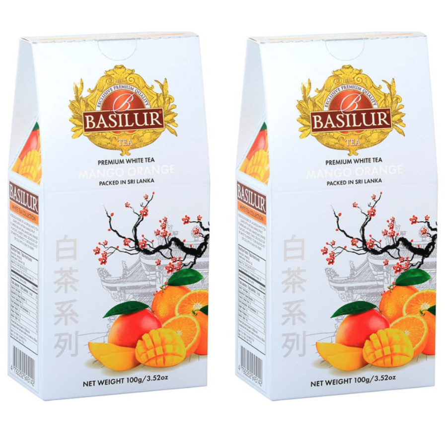 

Чай белый Basilur со вкусом Манго и Апельсина, 2 шт по 100 г