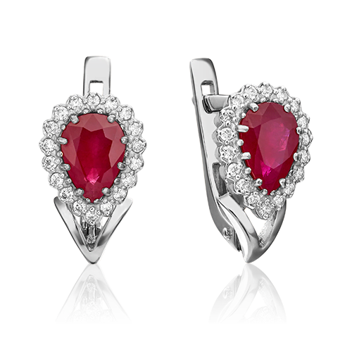 

Серьги из белого золота с рубином/бриллиантом PLATINA jewelry 02-0190-00-107-1120-30, 02-0190-00-107-1120-30