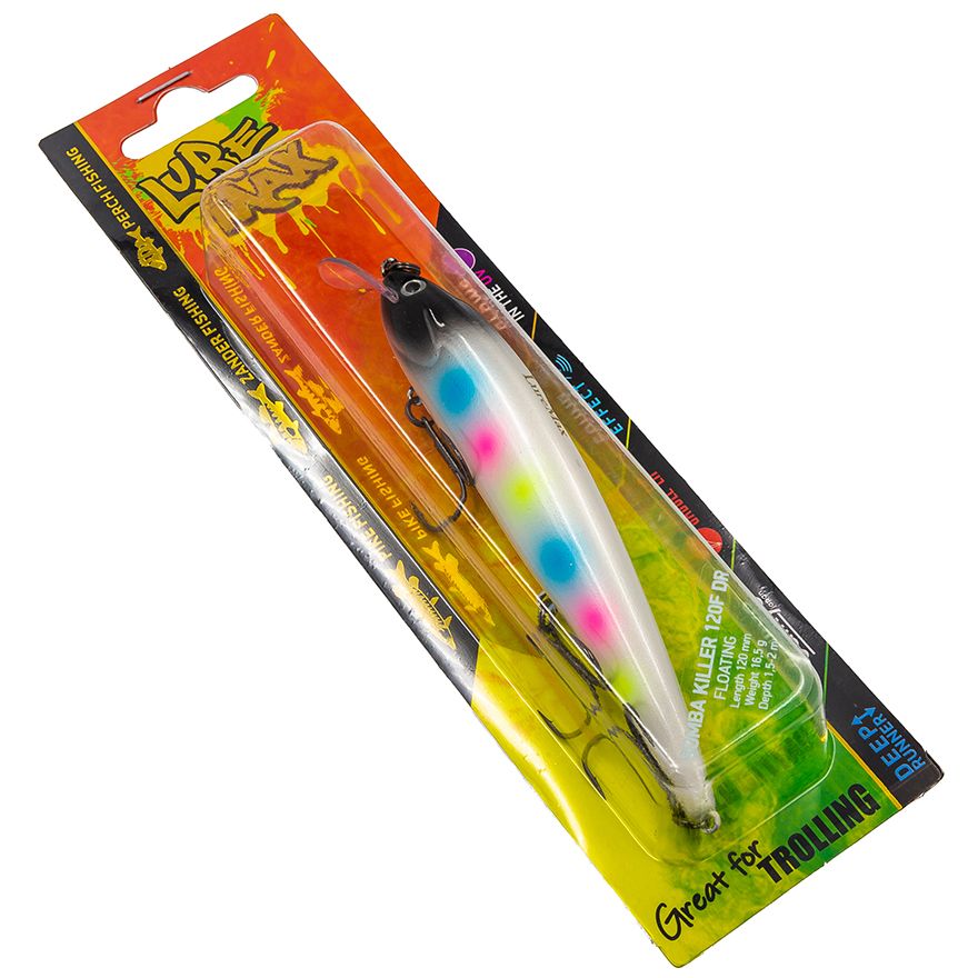 

Воблер для троллинга LureMax BOMBA KILLER 120F DR 039, 120мм, 16.5гр, плавающий, до 2 м, Разноцветный, BOMBA KILLER Новый стиль 2023