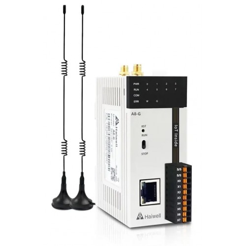 Программируемый контроллер + HMI WEB Haiwell 24В 8DI 1RS485 1Ethernet Wi-Fi MQTT Modbus A8