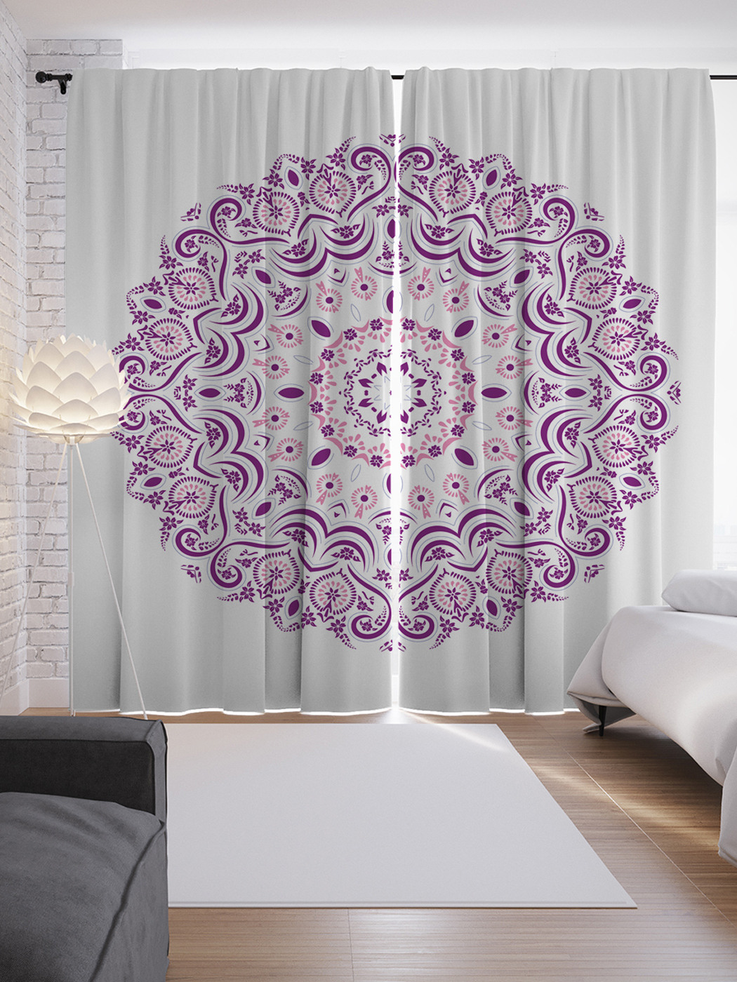 

Шторы с фотопечатью JoyArty «Цветочная романтика» из сатена, 290х265 см