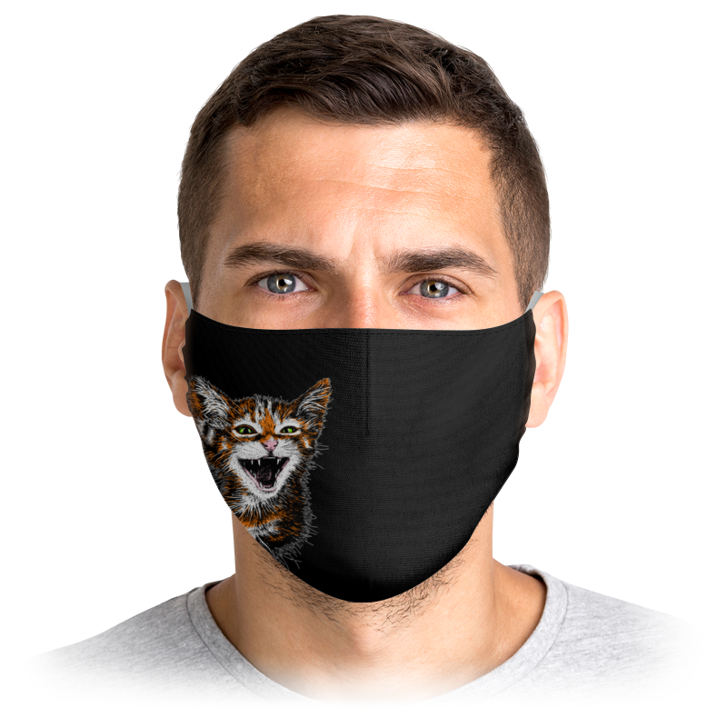 

Многоразовая маска Printio Котик черная L, Котик