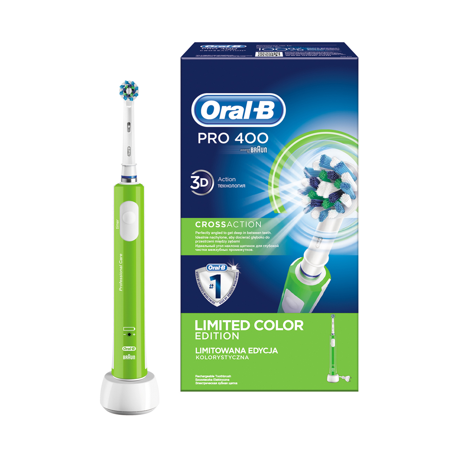 фото Зубная щетка электрическая braun oral-b 400 (d16.513) cross action green