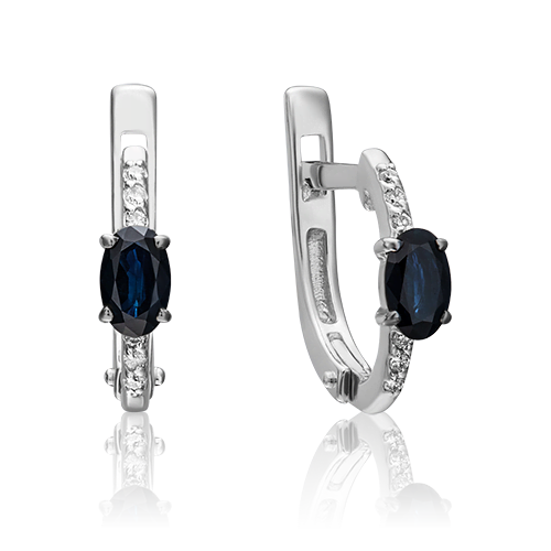 

Серьги из белого золота с сапфиром/бриллиантом PLATINA jewelry 02-0897-00-105-1120-30, 02-0897-00-105-1120-30