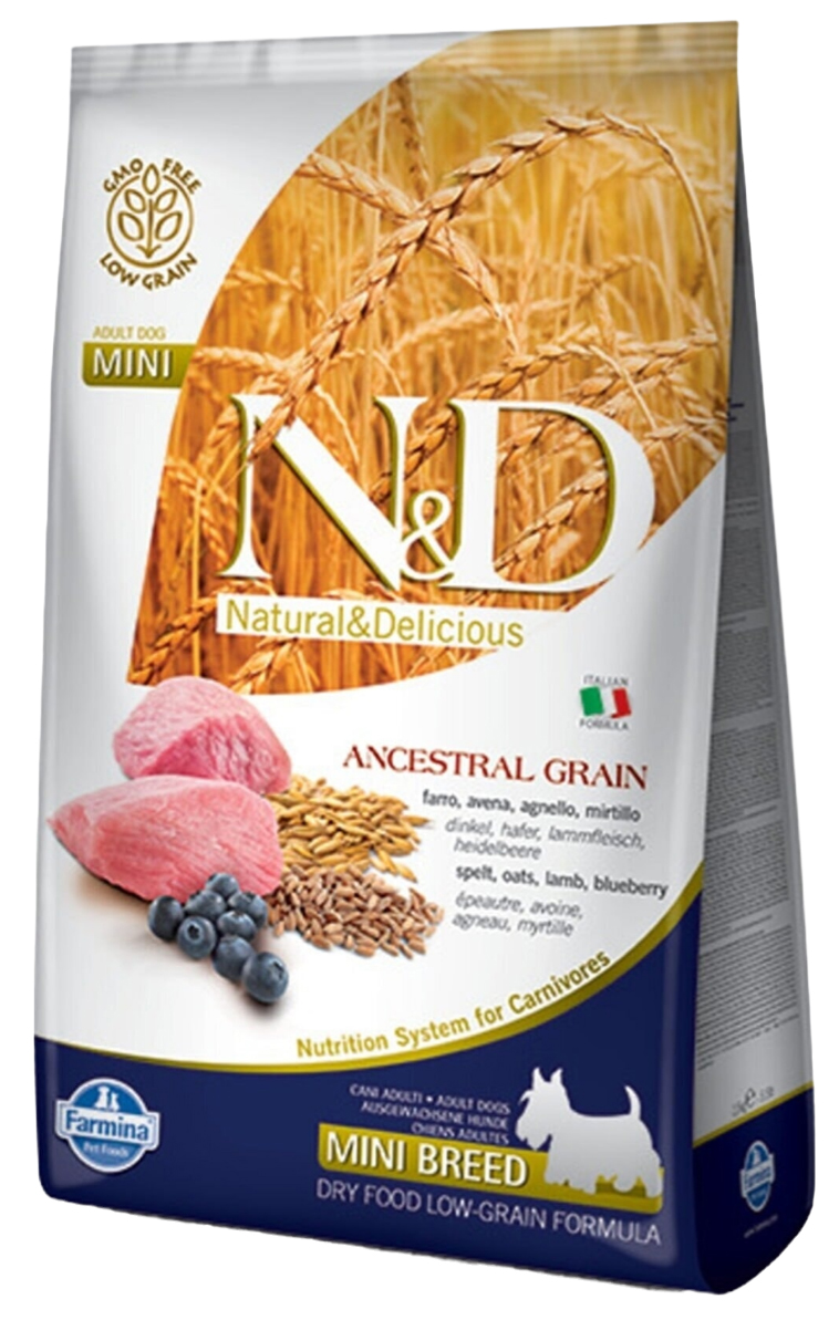 

Сухой корм для собак Farmina N&D Ancestral Grain Line ягненок, черника, 2,5 кг