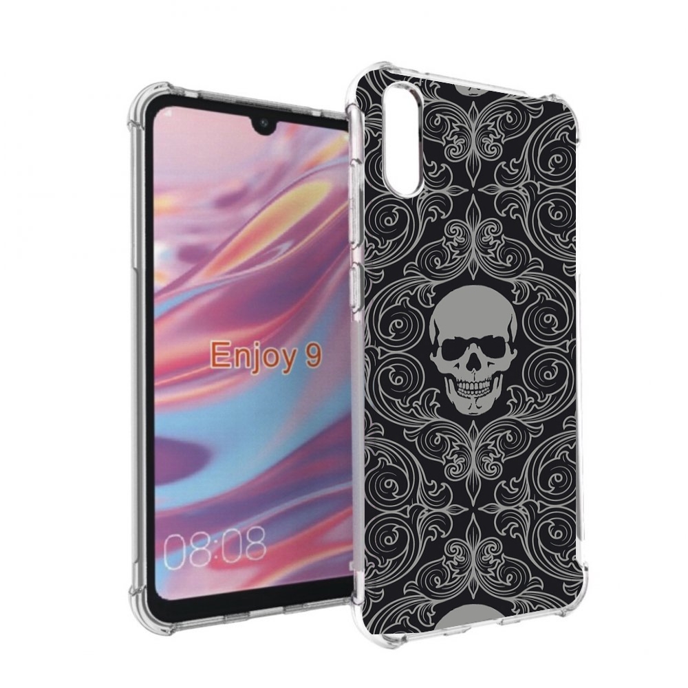 Чехол бампер MyPads орнамент-черепов для Huawei Enjoy 9