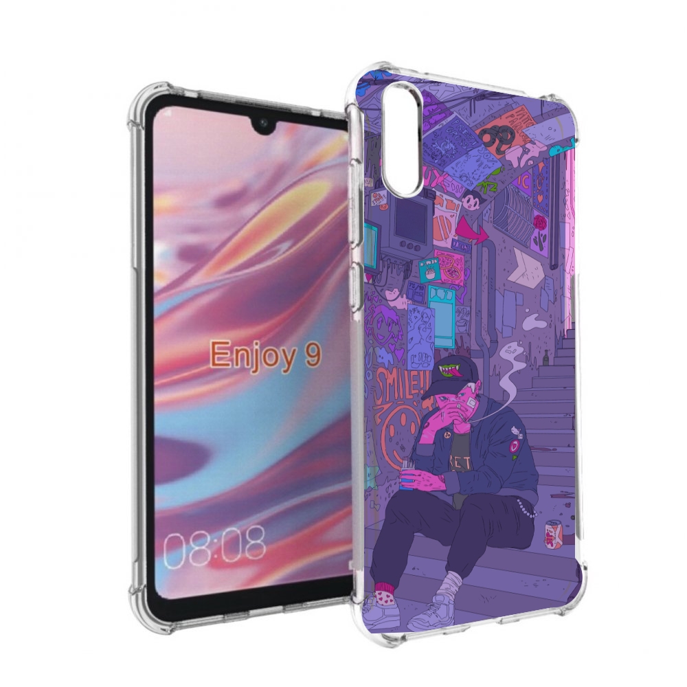Чехол бампер MyPads парень в подъезде мультик для Huawei Enjoy 9
