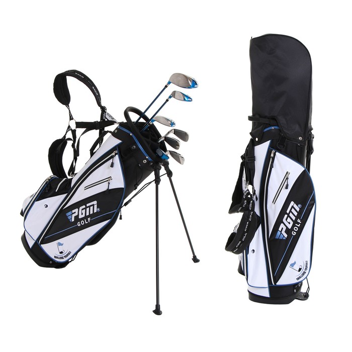 

Сумка для гольфа PGM, 14 отверстий, нейлон, микс, Белый;черный, Golf bag