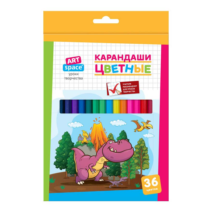 

Карандаши цветные ArtSpace Динозаврики 36 цветов