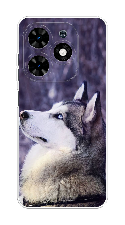 

Чехол на Tecno Spark Go 2024 "Хаски 1", Фиолетовый;белый, 304650-1