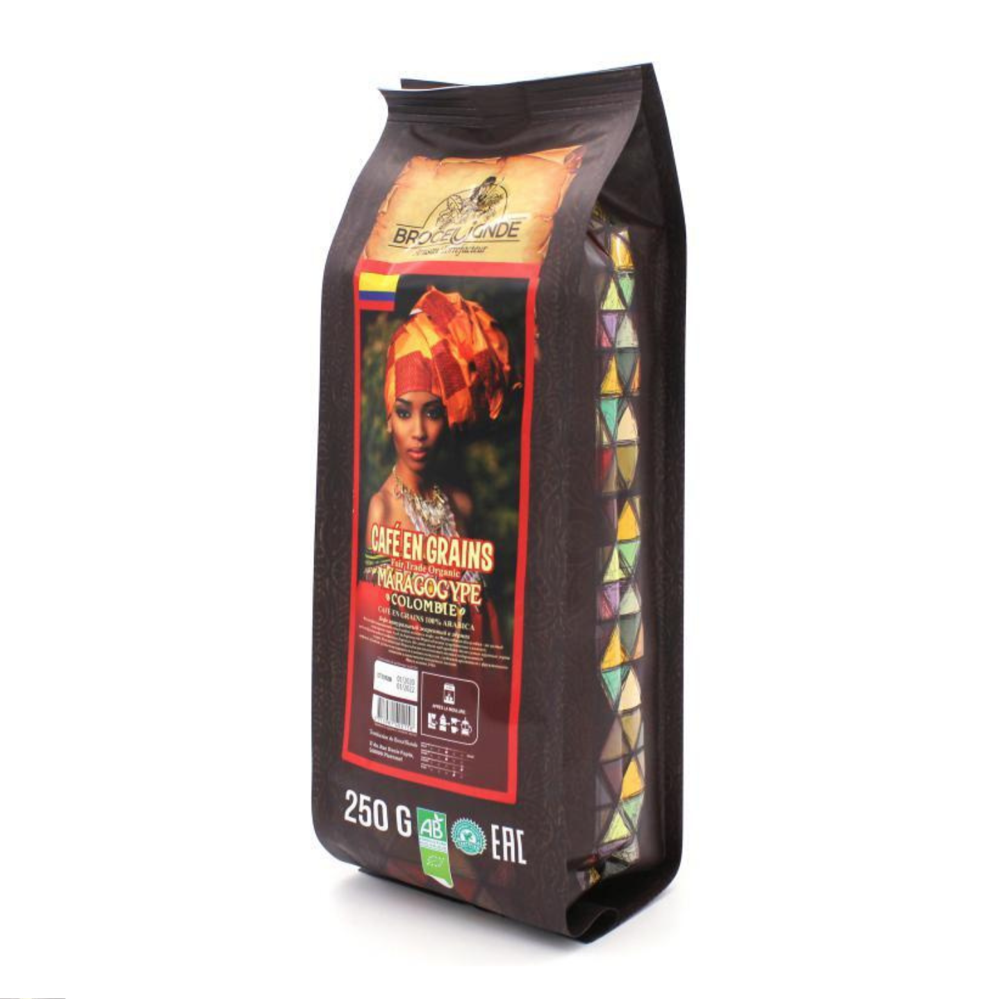 Кофе зерновой Броселианд Марагаджип Колумбия 250 грамм