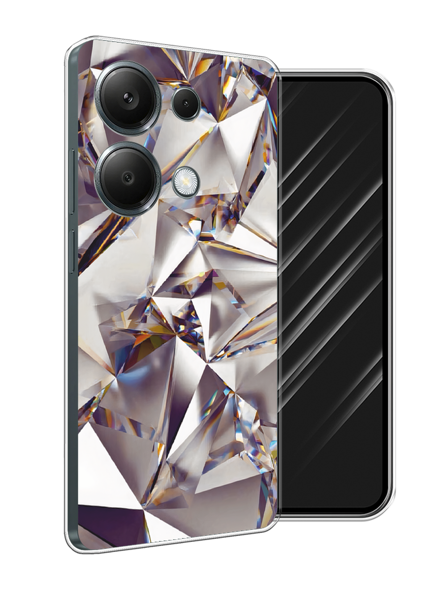 

Чехол Awog на Xiaomi Redmi Note 13 Pro 4G "Бриллианты", Серебристый;бежевый, 321650-1