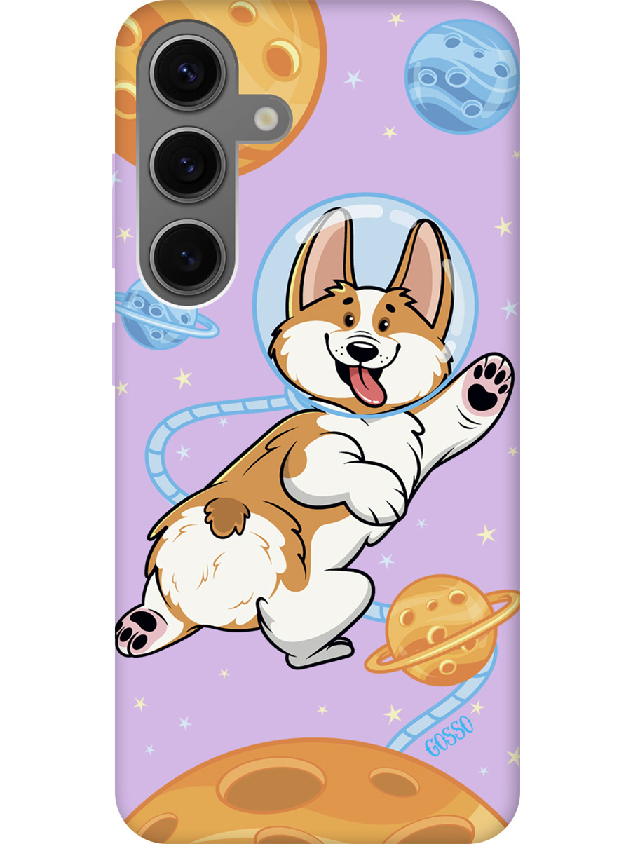 

Силиконовый чехол на Samsung Galaxy S24 с рисунком "CosmoCorgi" Soft Touch сиреневый, Фиолетовый;коричневый, 20011918