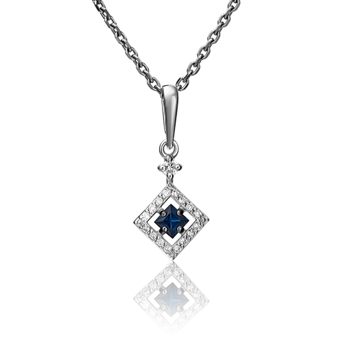 

Кулон из белого золота PLATINA jewelry 03-0506-00-105-1120-30, бриллиант/сапфир, 03-0506-00-105-1120-30