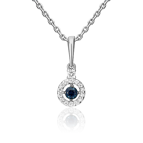 

Кулон из белого золота PLATINA jewelry 03-0515-00-105-1120-30, бриллиант/сапфир, 03-0515-00-105-1120-30