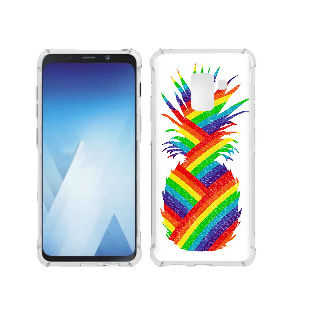 

Чехол MyPads Tocco для Samsung Galaxy A5 (2018) радужный ананас (PT95317.573.566), Прозрачный, Tocco