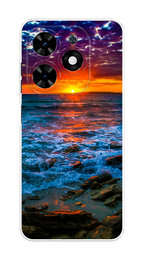 

Чехол на Tecno Spark Go 2024 "Закат 1", Оранжевый;синий, 304650-1