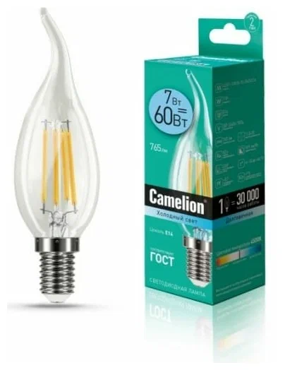 

Лампа Camelion LED7-CW35-FL/845/E14, LED7-CW35-FL/845/E14