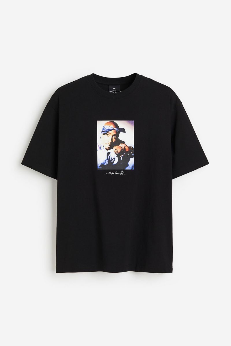 

Футболка мужская H&M 1229069 черная M, Черный, 1229069