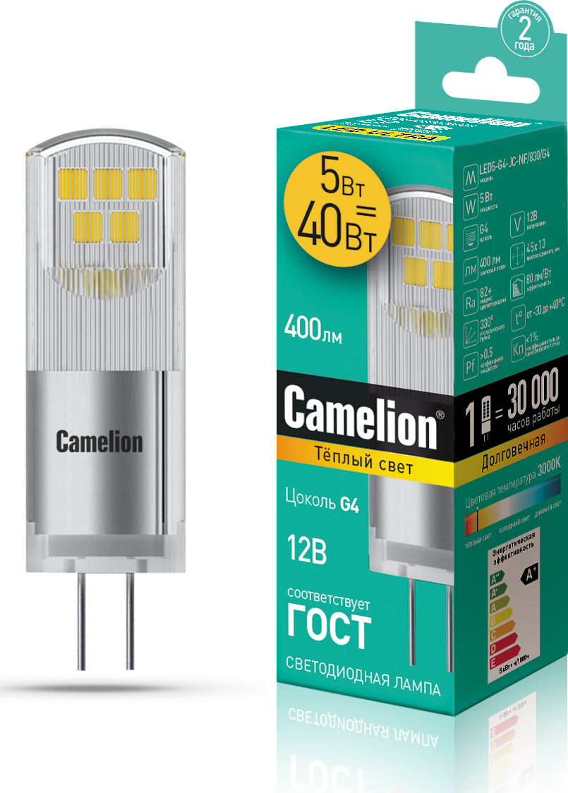 фото Лампа camelion led5-g4-jc-nf/830/g4