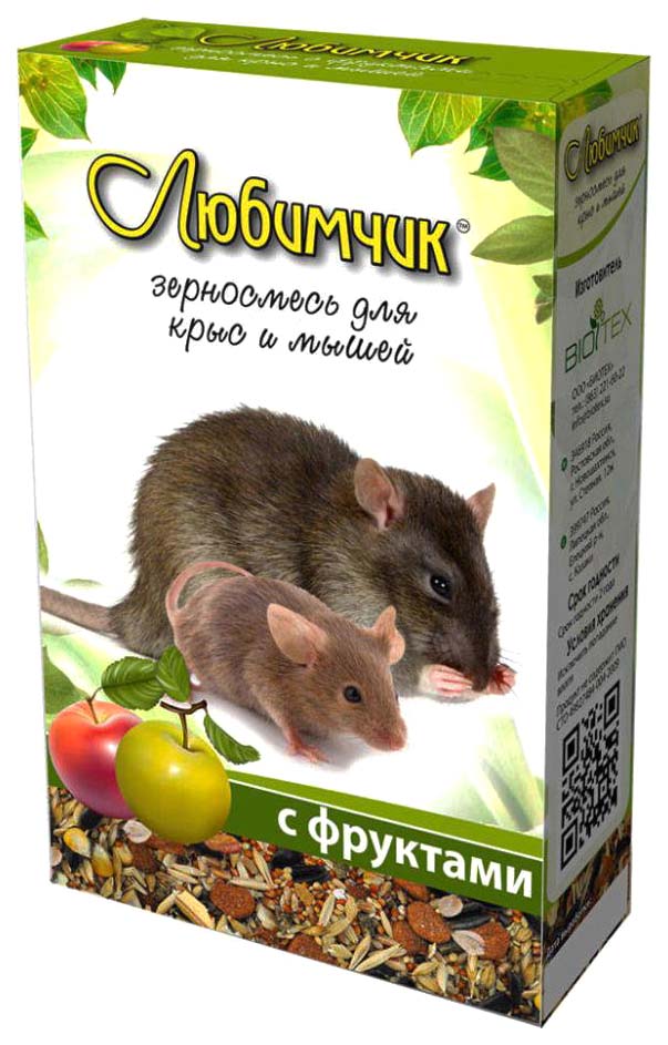 Корм для крыс Любимчик с фруктами 400 г