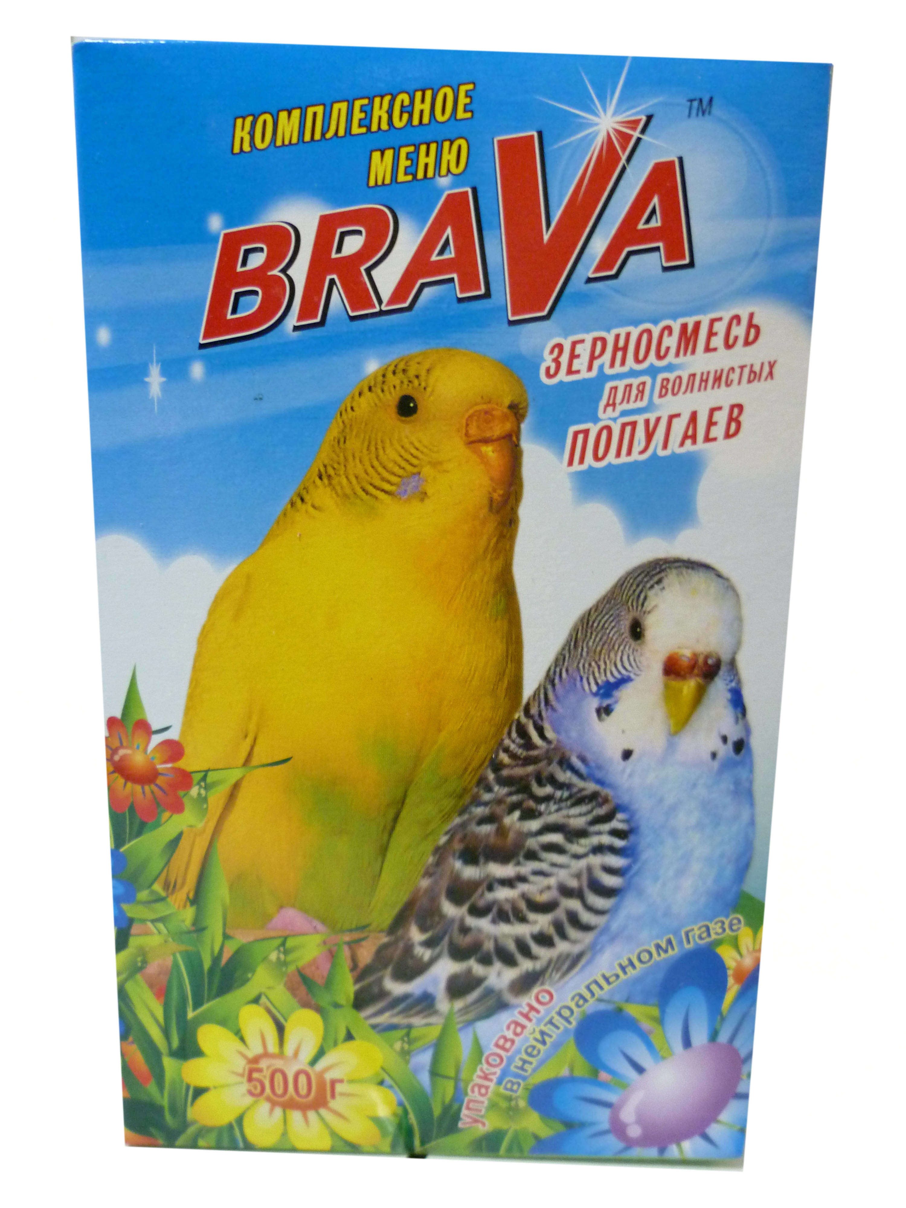 

Сухой корм для волнистых попугаев Brava, 500 г