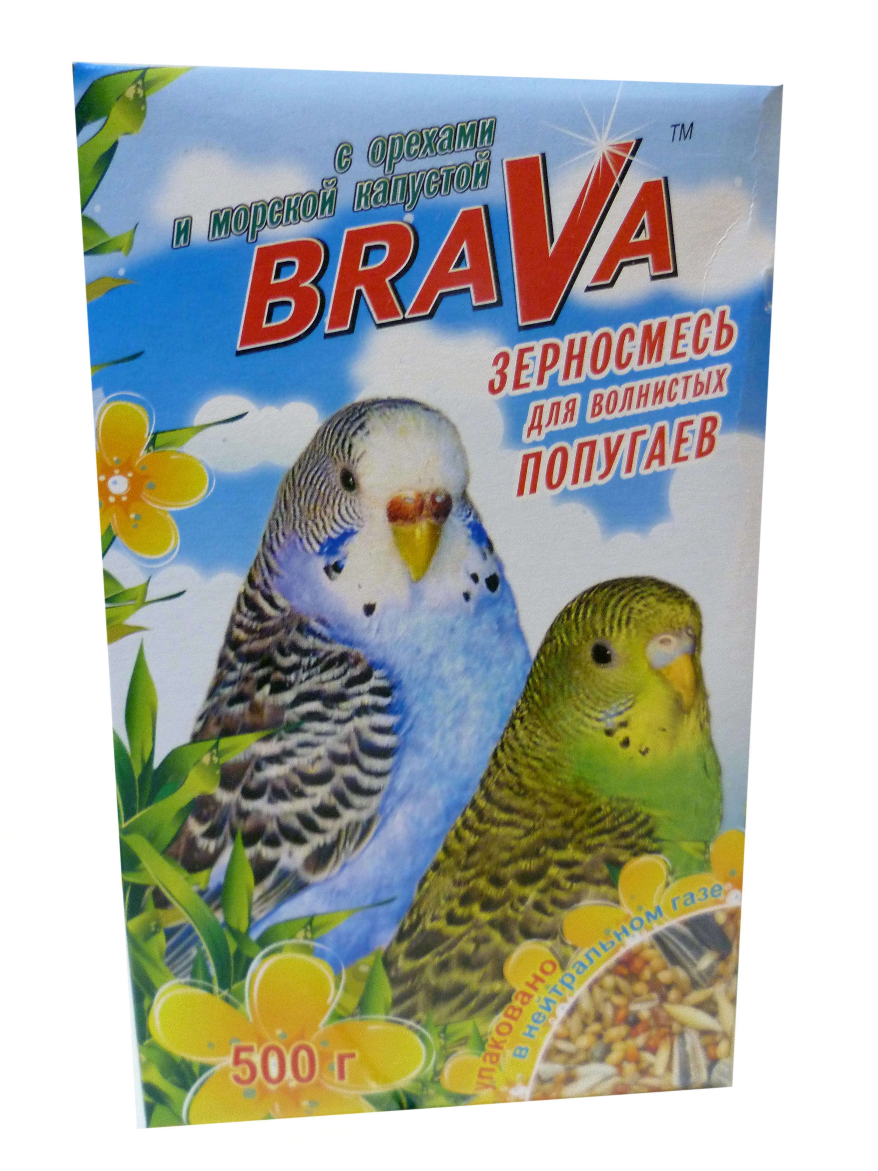 фото Корм для волнистых попугаев brava с орехами и морской капустой 500 г