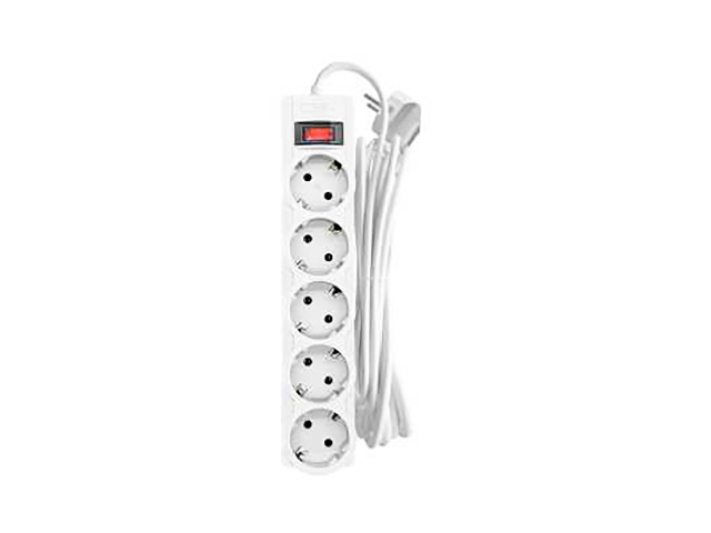 фото Сетевой фильтр cbr 5 sockets 5m csf 2505-5.0 white pc