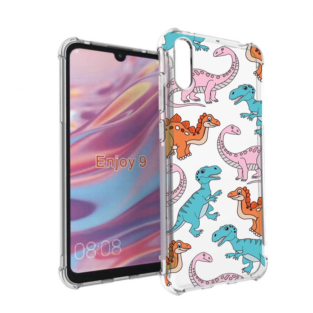 Чехол бампер MyPads разные-динозаврики для Huawei Enjoy 9