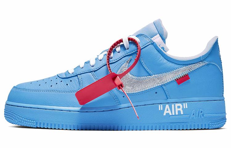 

Кеды унисекс Nike OFF-WHITE x Nike Air Force 1 Low 07 MCA голубые 39 EU, Голубой, OFF-WHITE x Nike Air Force 1 Low 07 MCA