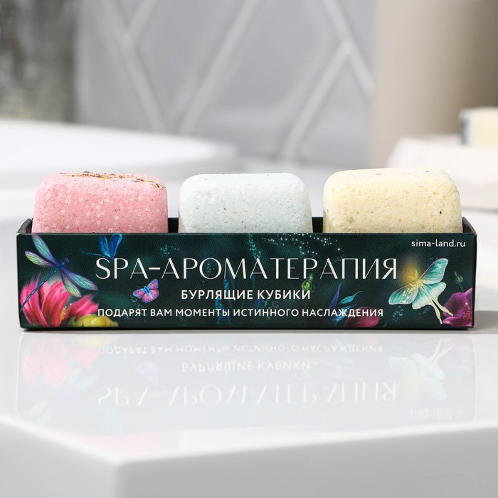 

Бомбочки для ванны-кубики Beauty Fox Spa ароматерапия 65 г х 3 шт, Разноцветный