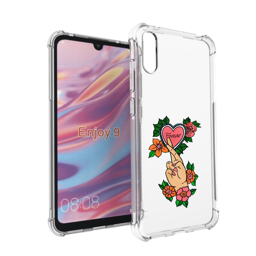 

Чехол бампер MyPads ручки-навсегда женский для Huawei Enjoy 9, Прозрачный, Tocco