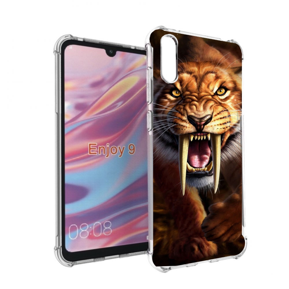 

Чехол бампер MyPads саблезубый злой тигр для Huawei Enjoy 9, Прозрачный, Tocco