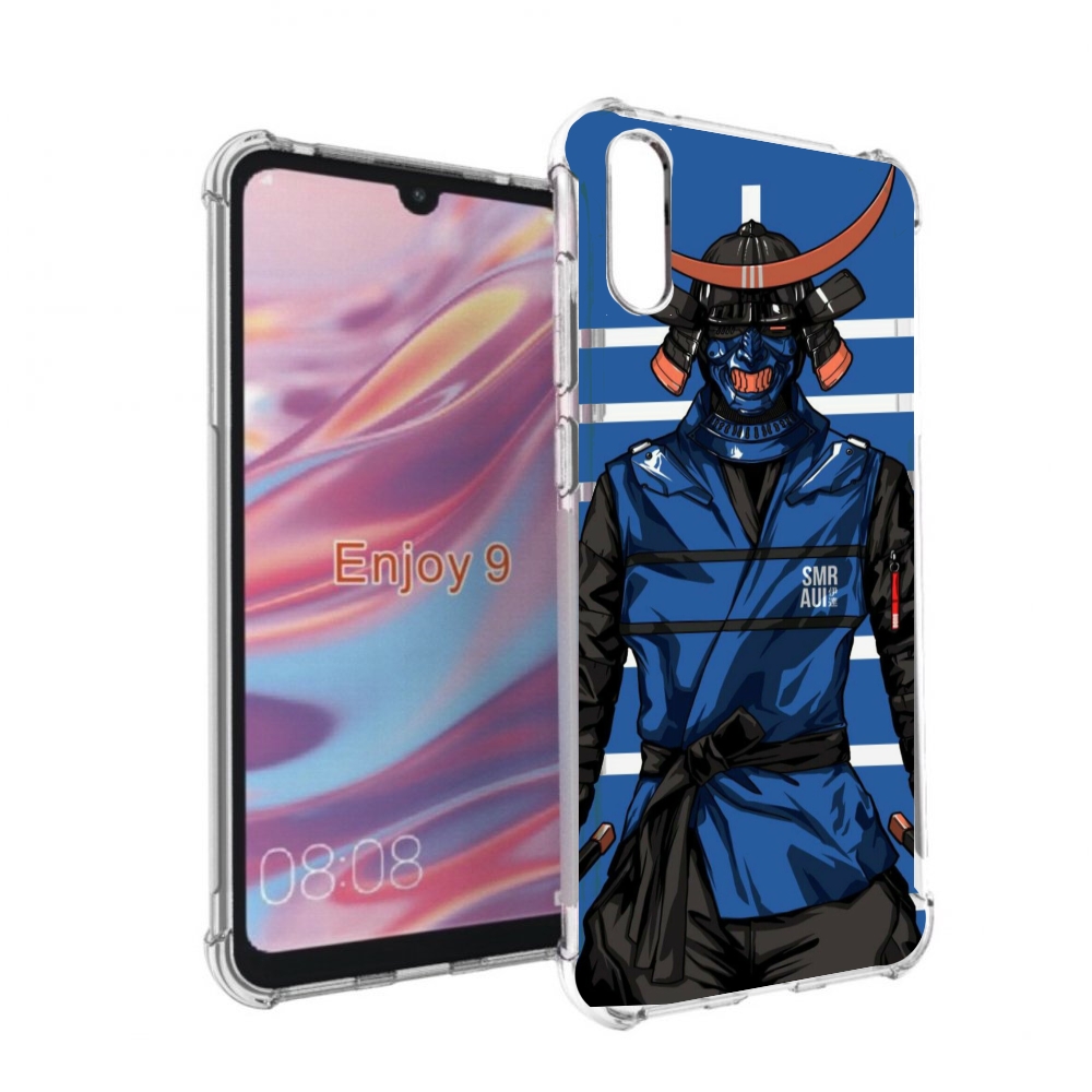 

Чехол бампер MyPads самурай в синей форме для Huawei Enjoy 9, Прозрачный, Tocco
