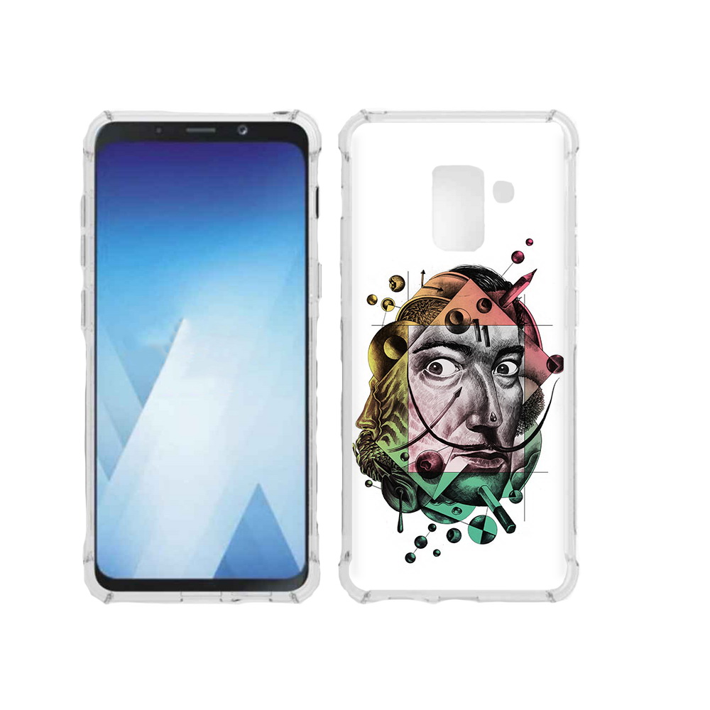 

Чехол MyPads Tocco для Samsung Galaxy A5 (2018) разноцветное лицо абстракция, Прозрачный, Tocco
