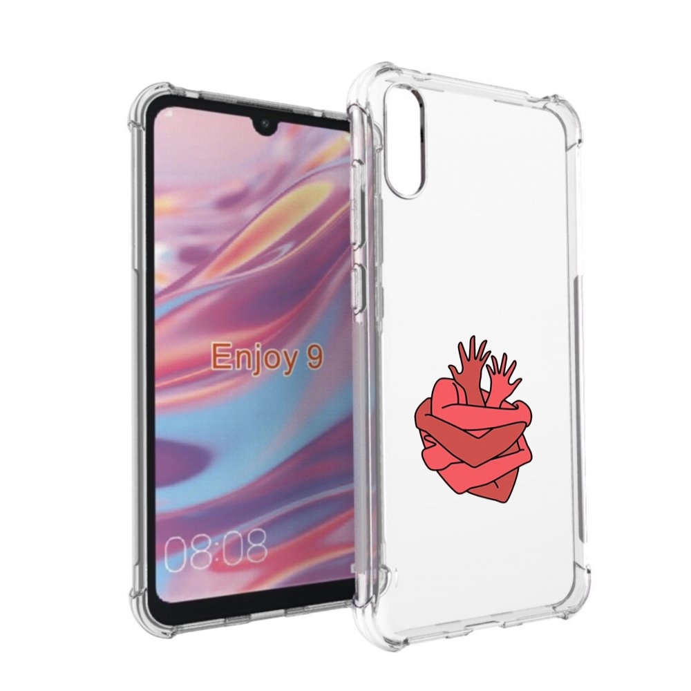 

Чехол бампер MyPads сердце из ручек для Huawei Enjoy 9, Прозрачный, Tocco