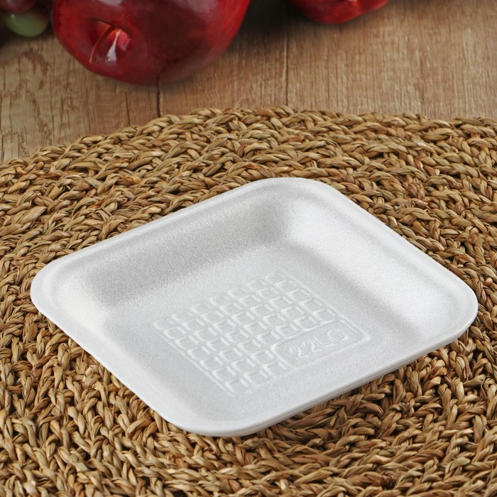 

Подложка-лоток для продуктов, 12,7x12,7x2 см, цвет белый, 900 шт/уп.