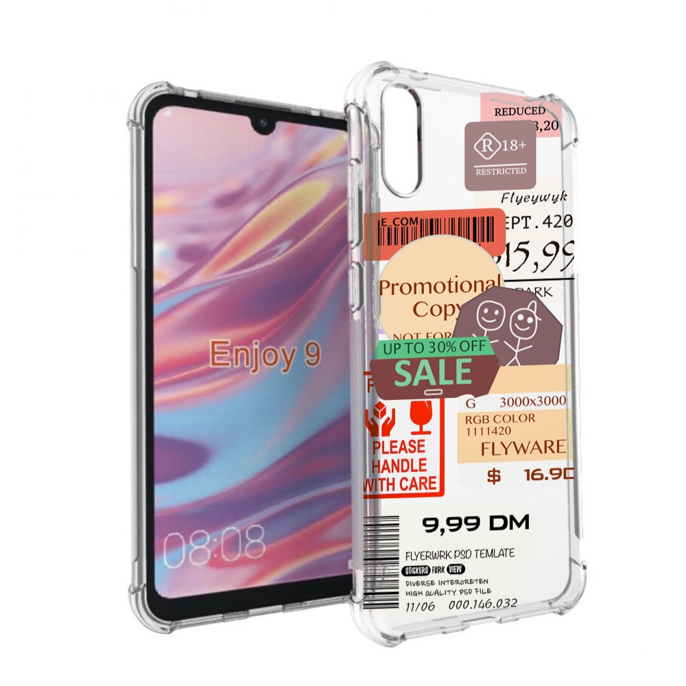 

Чехол бампер MyPads скидочные-купоны-принт для Huawei Enjoy 9, Прозрачный, Tocco