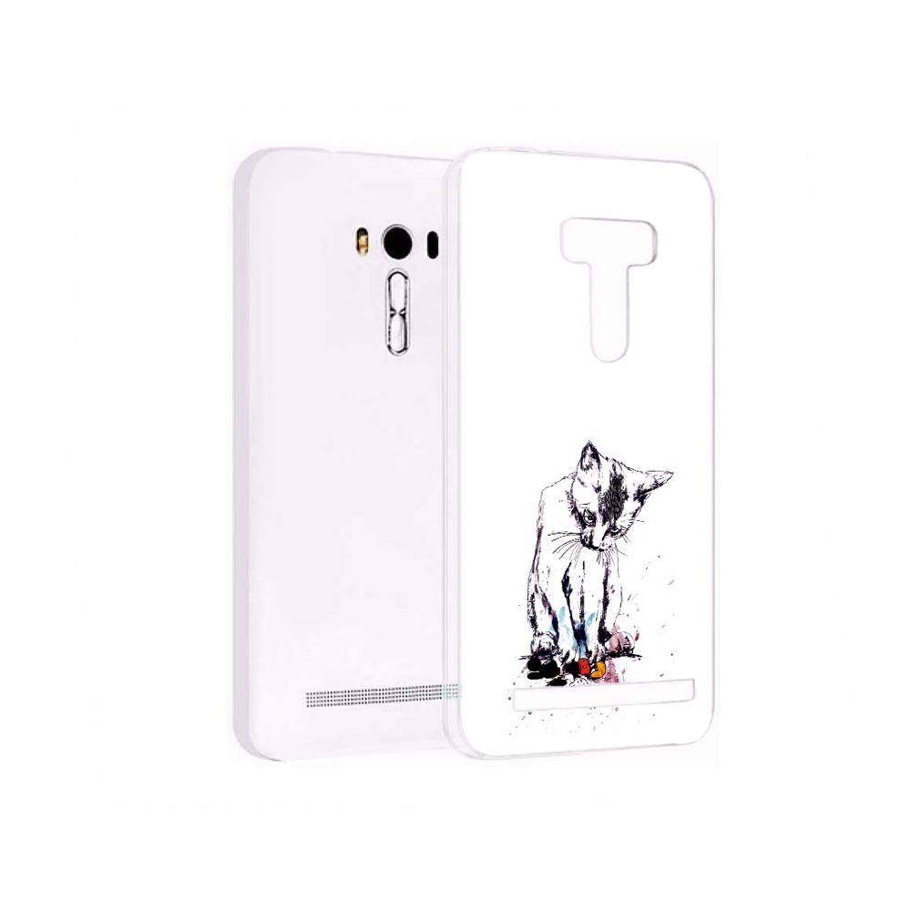 

Чехол MyPads Tocco для Asus ZenFone 2 Laser (ZE550KL) кот и микки, Прозрачный, Tocco