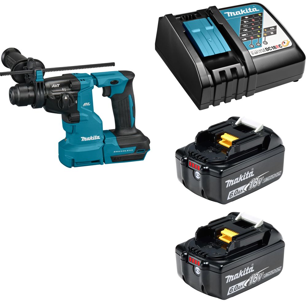 

Перфоратор аккумуляторный, акк 2х6Ач и з/у, Makita DHR183RGE