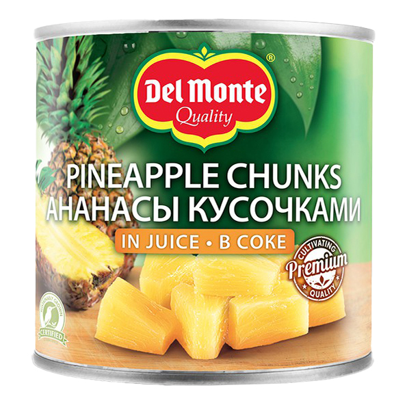 Консервированный ананас Del Monte резаный пастеризованный в соке 435 г