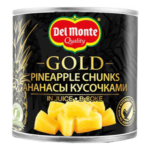 Консервированный ананас Del Monte Gold резаный пастеризованный в соке 435 г