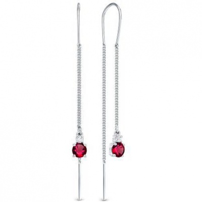 

Серьги с гранатами и фианитами из серебра Алкор серебро 02-1449_00ГР-00, 02-1449_00ГР-00