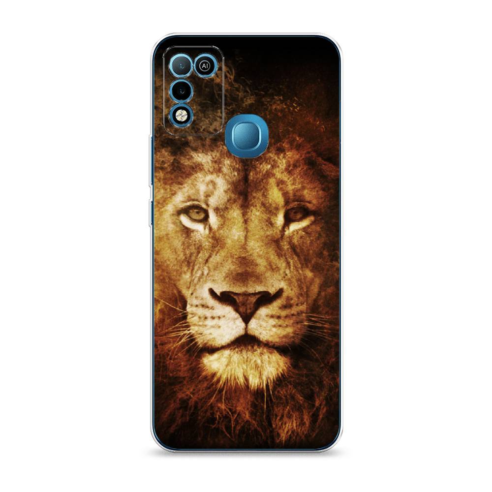 

Чехол на Infinix HOT 10 Play "Лев", Черный;коричневый;желтый, 3100650-6