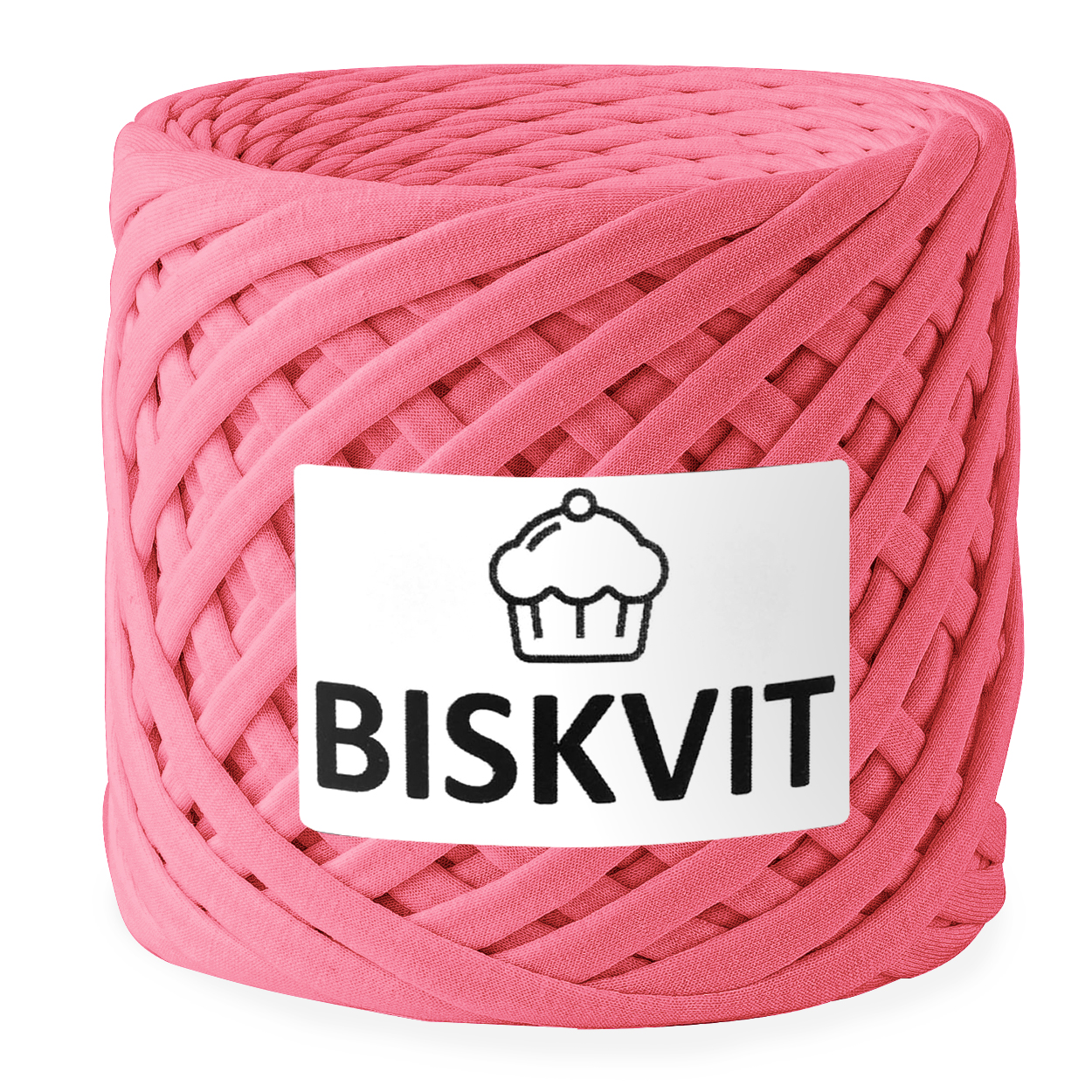 

Трикотажная пряжа для вязания BISKVIT Десерт, 100% хлопок, 7-9мм, 100м, Розовый, BISKVIT