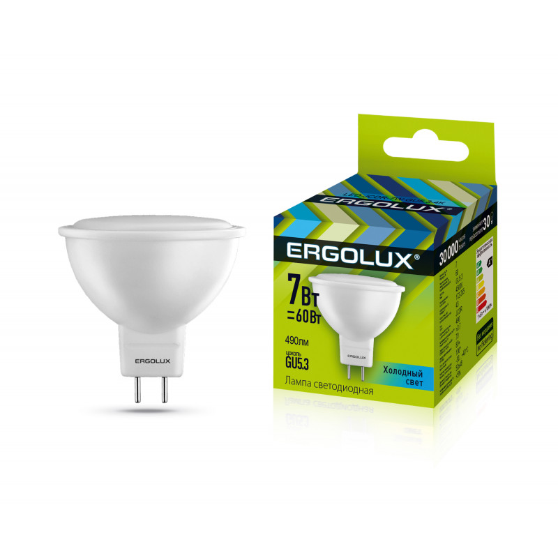 фото Лампа ergolux led-jcdr-7w-gu5.3-4k