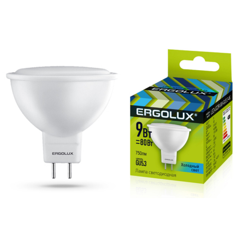 фото Лампа ergolux led-jcdr-9w-gu5.3-4k