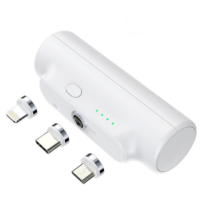 

Внешний аккумулятор PB-35, 3000 мАч, магнитные разъемы Lightning/MicroUSB/Type-C, белый