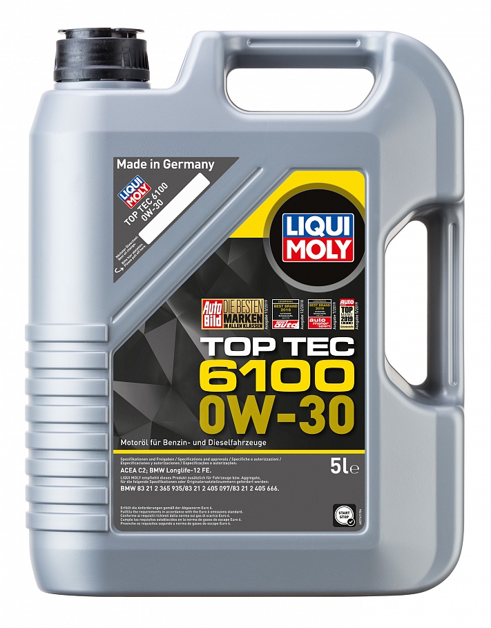 

Моторное масло LIQUI MOLY Top Tec 6100 0W30 5л, МАСЛО МОТОРНОЕ Top Tec 6100 0W-30 (5L)